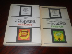 CULEGERE DE PROBLEME DE MATEMATICA - Enunturi si rezolvari -Carbunaru (2 volume), 1990 Carti NOI