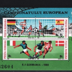 Romania 1988 - SPORT. CAMPIONATUL EUROPEAN DE FOTBAL, colita NESTAMPILATA, R32