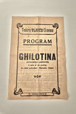Carte veche Program Teatru Vlaicu Cinema Bucuresti foto