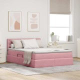 Cumpara ieftin Pat cu LED si saltea Roz 140 x 200 cm Catifea