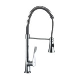 Baterie de bucatarie Z-Inox ZLN8153 cu gat flexibil de 45 cm, corp din alama, suprafata cromata, doua moduri de stropire