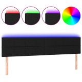 Cumpara ieftin Tablie de pat cu LED, negru, 200x5x78/88 cm, textil