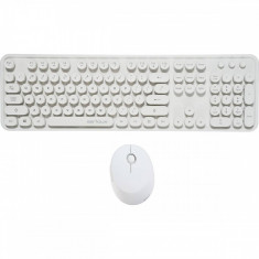 Kit Tastatura + Mouse Retro Light 9910WH Serioux White foto