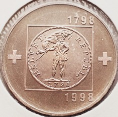 1929 Elvetia 20 francs 1998 Helvetic Republic km 80 argint