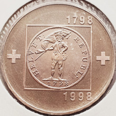 1929 Elvetia 20 francs 1998 Helvetic Republic km 80 argint