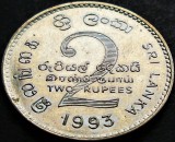 Cumpara ieftin Moneda exotica 2 RUPII / RUPEES - SRI LANKA, anul 1993 * cod 5351, Asia