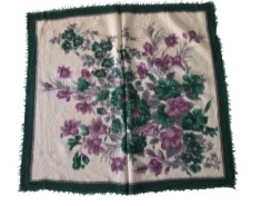 ESARFA - BATIC VINTAGE DIN L&Acirc;NĂ FINĂ CU MODEL FLORAL