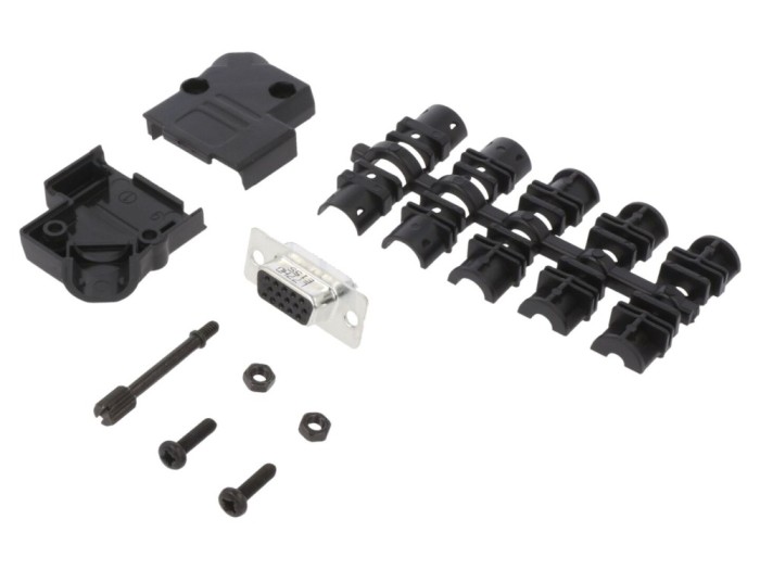 Conector D-Sub 15 pini mamă 45&deg;