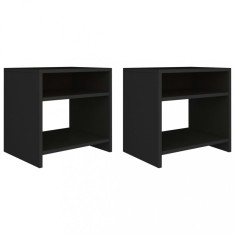 vidaXL Noptiere, 2 buc., negru, 40x30x40 cm, lemn prelucrat 800012