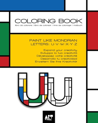 Coloring Book - Alphabet Mondrian Style: Letters: U V W X Y Z foto