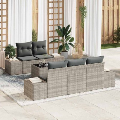vidaXL Set de canapele pentru grădină 6 pcs Gri deschis și gri &amp;icirc;nchis 3355611 foto