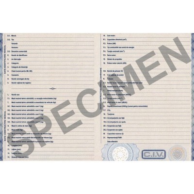 Carte de identitate (CIV-RAR) pentru vehicule Volta foto