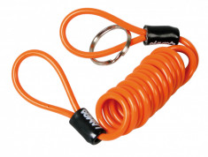 Cablu spiralat din otel Safety Reminder - 150cm - Portocaliu foto