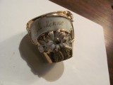 CY Cescuta / ceasca comemorativa &quot;TILL MINNE&quot; / portelan aurit &amp; marcat / Suedia, Decorative