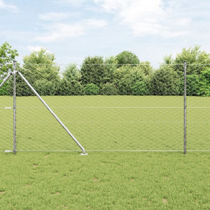 Gard Hexagonal vidaXL 1.4x10 m Oțel Galvanizat