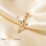 Cumpara ieftin Cruciulita Aurita Maica Domnului cu Pruncul 1.5cm, Gravura Braul Maicii Domnului, Bijuterie Brazilia, Cadou Religios cu Certificat