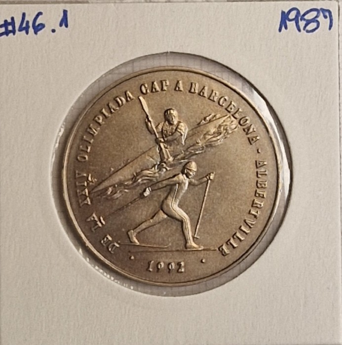 Andorra, 2 Diners 1987 - Joan Mart&iacute; i Alanis 1992 Olympic Games, KM#46, tiraj 20.000