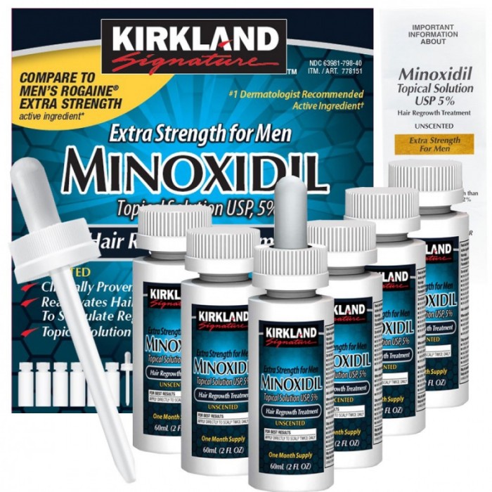 Solutie 6 Luni, Kirkland, Minoxidil, 5%, Tratament Impotriva Caderii Parului, 6x 60ml