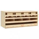 Cuibar Găini vidaXL 4 Compartimente Lemn Masiv Pin 106x40x45cm Maro - Cotet Depozitare Ouă Pliabil