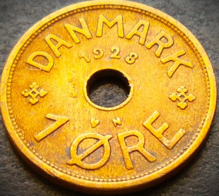 Moneda istorica 1 ORE - DANEMARCA, anul 1928 * cod 4115