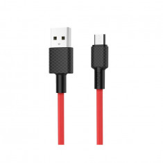HOCO X29 Carbon cablu de date USB la Micro-USB-Lungime 1 Metru-Culoare Roșu