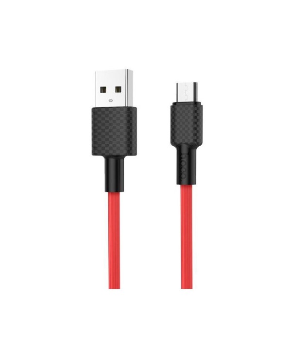 HOCO X29 Carbon cablu de date USB la Micro-USB-Lungime 1 Metru-Culoare Roșu