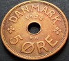 Moneda istorica 5 Ore - DANEMARCA, anul 1928 *cod 4809 N, Europa