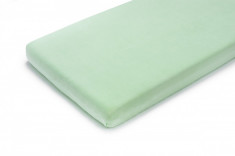 Cearsaf din bumbac jersey cu elastic pe contur 120x60x15 cm, Verde foto