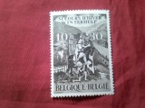 Timbru Belgia 1943 - Ajutorul de Iarna St Martin, pete pe guma