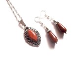 Set pandant si cercei cu goldstone .piatra soarelui 41440