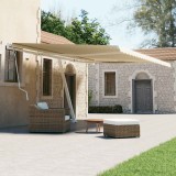 vidaXL Copertină retractabilă manual, crem, 600x300 cm 3069597