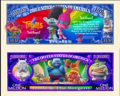 !!! SUA = FANTASY NOTE (TJ6) = DESENE ANIMATE : TROLLS &amp; BERGENS - 2017 - UNC