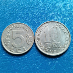 Moneda Romania 5 lei si 10 lei 1992