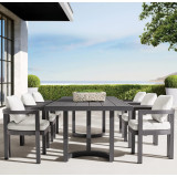 Set masa dining cu 6 scaune premium din aluminiu, pentru terasa/gradina/balcon, model Parma
