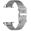 Curea tip Milanese Loop, compatibila Apple Watch 44mm, Silver, Silicon, Very Dream