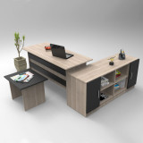 Set de mobilier de birou mini Linta, Alb - Nuc - Stejar, Birou - Masuta - Consola, Locelso