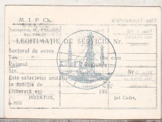bnk div Legitimatie de serviciu M I P Ch - anii `50