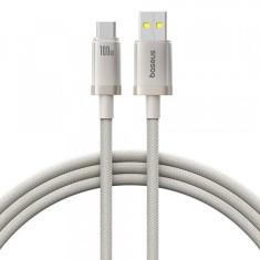 Cablu Date si Incarcare USB-A - USB-C Baseus Titanium, 100W, 1m, Argintiu P10378102G21-00