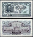 Romania 1952, 100 Lei Nicolae Balcescu, Serie Albastra, P#90b, UNC