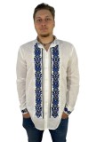 Bluza tip ie barbati RB 364, marime M, alb/albastru, Bumbac