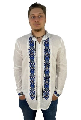 Bluza tip ie barbati RB 364, marime M, alb/albastru foto