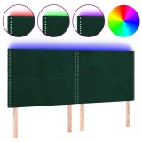 Cumpara ieftin Tablie de pat cu LED, verde inchis, 180x5x118/128 cm, catifea