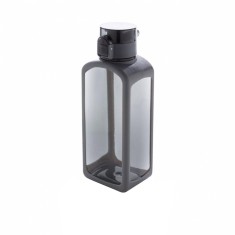Sticla de apa 600 ml patrata, fara scurgeri, XD by AleXer, SD, tritan, silicon, negru, breloc inclus din piele ecologica foto