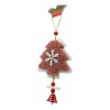 Ornament de brad broderie cu pomul de craciun, flippy, roz, lemn, 18 cm