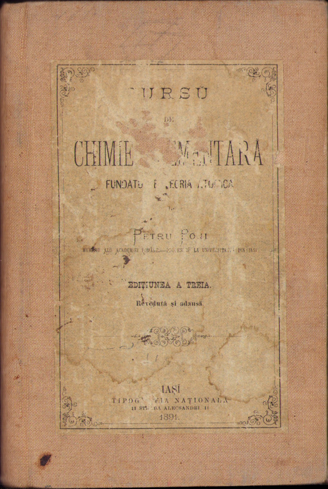 HST 392SP Semnătura pictor Corneliu Baba pe manualul său de chimie 1923 |  Okazii.ro