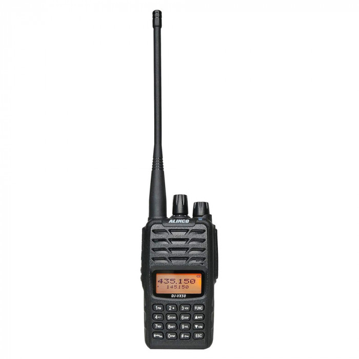 Statie radio VHF/UHF portabila PNI Alinco DJ-VX-50-HE, Dualband, display multicolor, VOX, DTMF, CTCSS-DCS, Radio FM, IP67