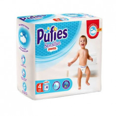 Scutece-Chilotel Pufies Sensitive Pants Maxi, Nr.4, 9-15 Kg, 46 buc foto