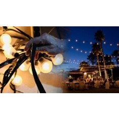 Ghirlanda Luminoasa de Exterior, lungime 70 m, cu 2 Led/m, Glob Transparent