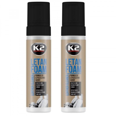 Pachet 2 x spuma curatare si intretinere piele auto K2 Letan Foam 200 ml foto