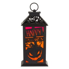Felinar decorativ halloween Dovleac Negru 14x14x28 cm